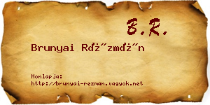Brunyai Rézmán névjegykártya